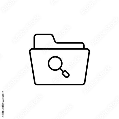 Search folder line icon