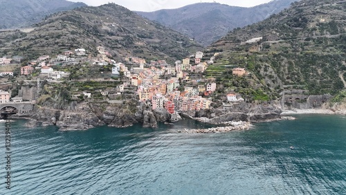 view from the sea. Cinque terre Italy