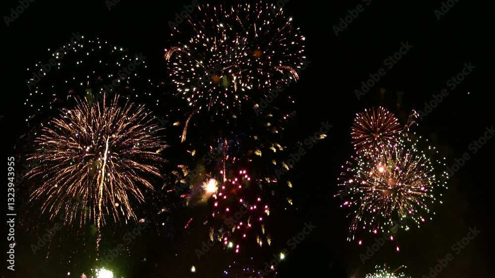 fireworks explosion effect on alpha background