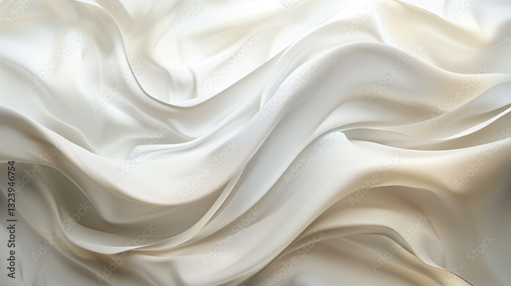 Smooth, undulating lines create a minimalist depiction of flowing silk in an abstract manner.