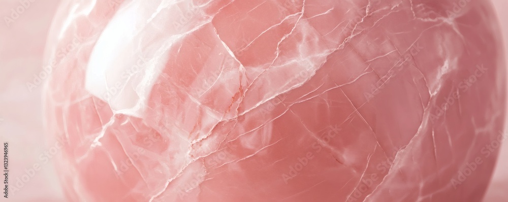 Fototapeta premium A close up view of a pink sphere with white veins