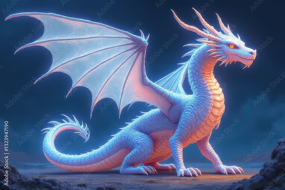 Fototapeta premium Dragon Artwork: A Celestial Portrayal