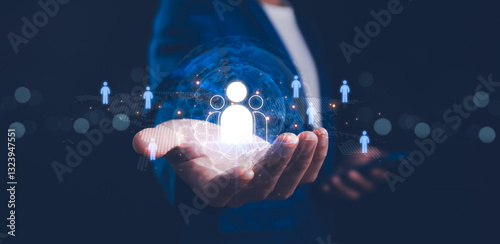 Obraz na płótnie Business ecosystems and partnerships concept. Business collaboration strategies. The complex network of organizations to create value for customers acquisition , suppliers, and other stakeholders. w salonie