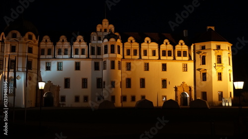 ancient castle in the light of city lanterns