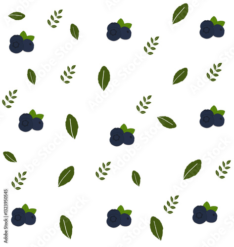 seamless pattern with blueberries