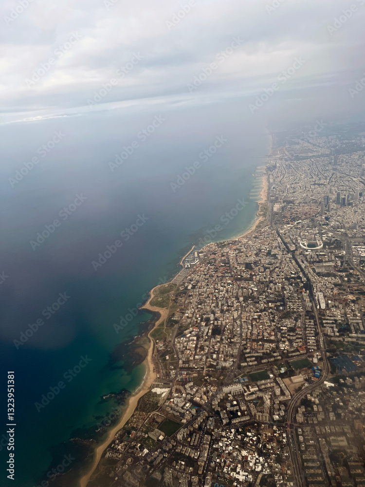 Φωτογραφία Aerial photography of the Israeli city of Tel Aviv view from the Mediterranean S
