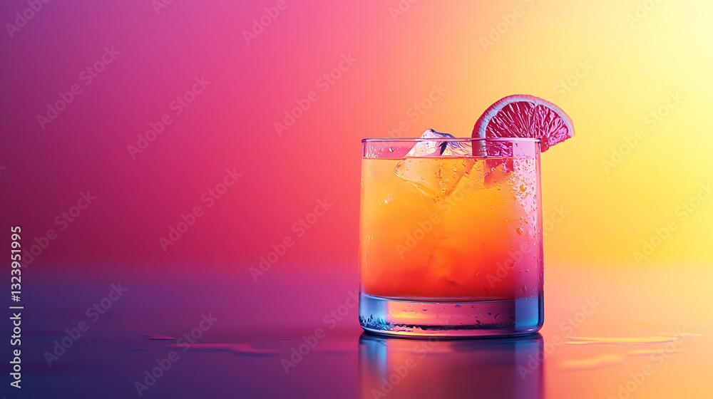 Vibrant Tequila Sunrise Cocktail Drink in Glass Vibrant Tequila Sunrise Cocktail Drink in Glass