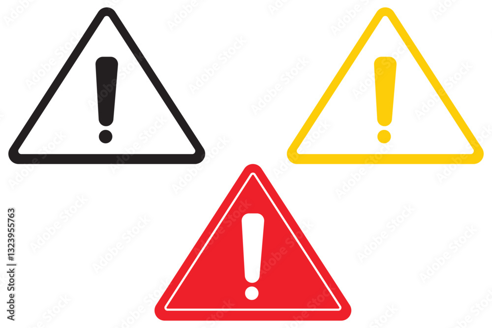 Warning Dangerous attention icon set, danger symbol, Warning icon. Yellow, Red caution warn in eps or png. Warning sign with exclamation mark vector. EPS 10. Warning Dangerous attention icon set, danger symbol, Warning icon. Yellow, Red caution warn in eps or png. Warning sign with exclamation mark vector. EPS 10.