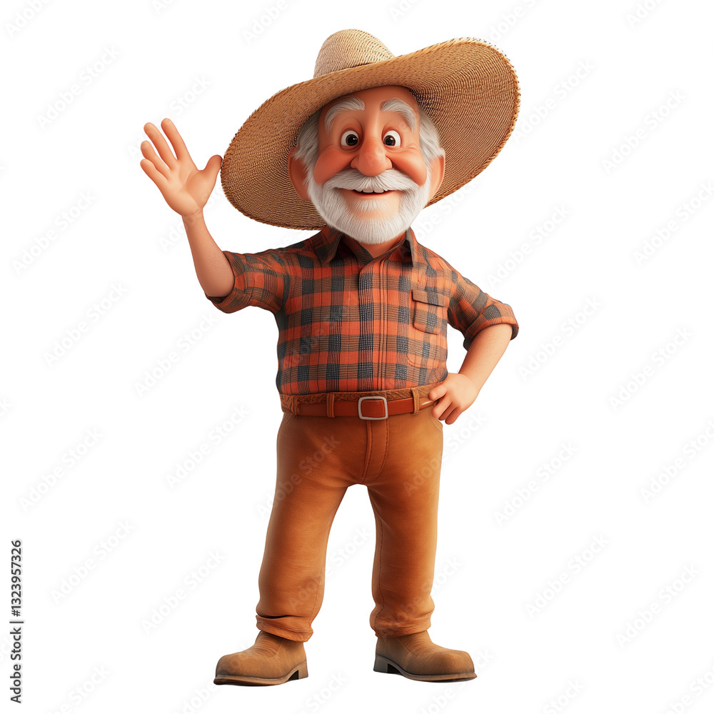 Friendly Elderly Farmer Greeting