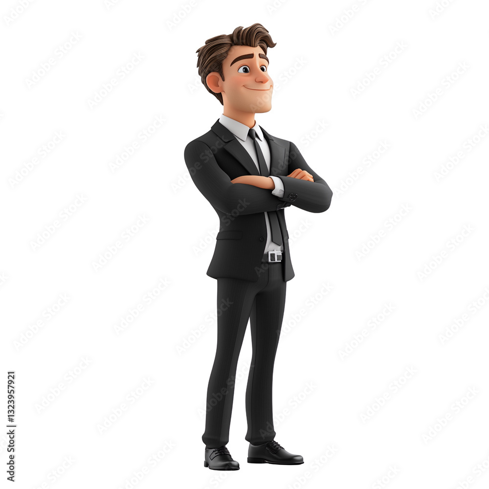 Stylish businessman standing confidently