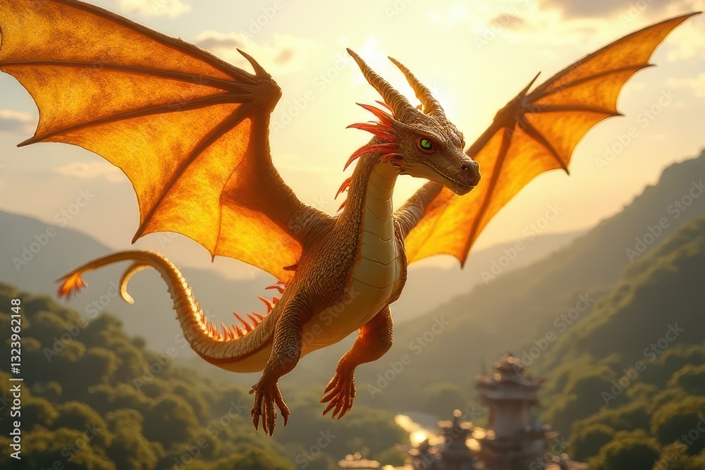 Obraz premium Radiant Tales of Solar Dragons