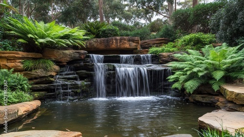 Serene Waterfall Oasis: A Tranquil Garden Escape