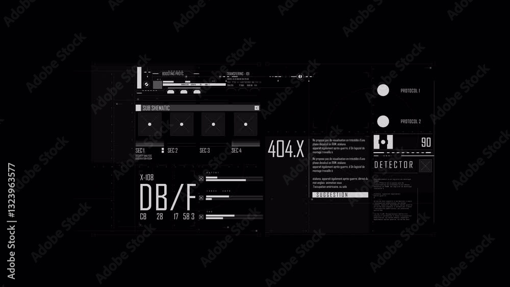 FUI modern digital interface for video games