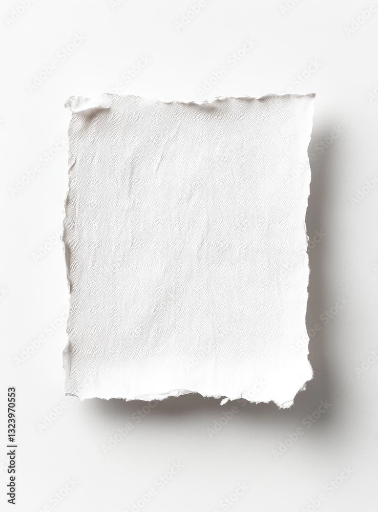 Blank square white paper with torn edges Blank square white paper with torn edges