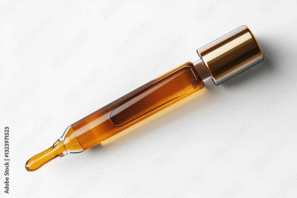 Peptide serum dropper, isolated on white background, top view, high contrast, commercial product photography, e-commerce showcase Peptide serum dropper, isolated on white background, top view, high contrast, commercial product photography, e-commerce showcase
