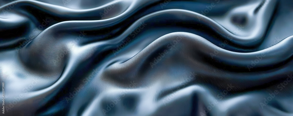 Elegant Dark Abstract Wave Pattern on Luxurious Black Gray Satin Fabric Texture, Soft Waves Blur Background, Luxurious Silk Cloth with Elegant Gray Linen Pattern Elegant Dark Abstract Wave Pattern on Luxurious Black Gray Satin Fabric Texture, Soft Waves Blur Background, Luxurious Silk Cloth with Elegant Gray Linen Pattern