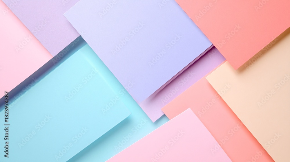 Pastel colored paper creating geometric abstract background Pastel colored paper creating geometric abstract background