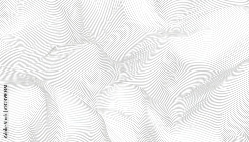 Contemporary abstract seamless design with organic wave curves and geometric leaf shapes. Neutral beige vector pattern for wallpaper, packaging, or print materials. High-resolution texture in soft whi