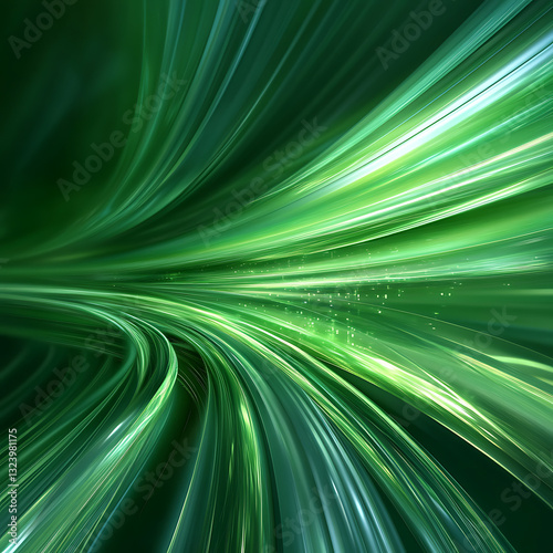 Dynamic flowing green abstract patterns digital art creative design modern environment aesthetic view visual concept