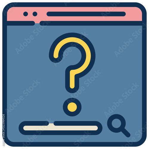 webpage online lessons learning education question filled outline icon