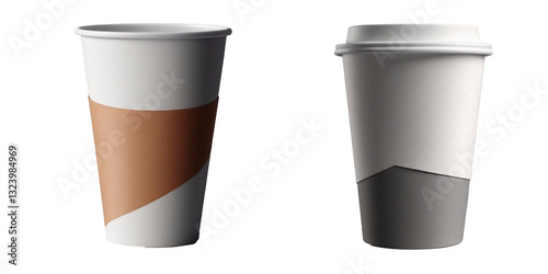 Wallpaper Mural Coffee paper cup with brown sleeve and white cap Torontodigital.ca