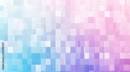 Abstract Pixelated Pastel Dreamscape: A Symphony of Blue and Pink Hues