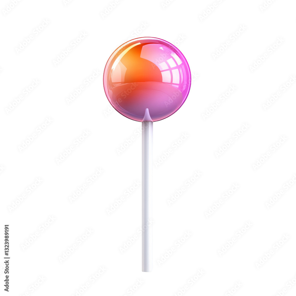 A Lollipop's Sweet Glow: A close-up of a lollipop, a burst of colors with a transparent, glossy finish, its round head radiating a spectrum of vibrant hues and set against an isolated background. A Lollipop's Sweet Glow: A close-up of a lollipop, a burst of colors with a transparent, glossy finish, its round head radiating a spectrum of vibrant hues and set against an isolated background.