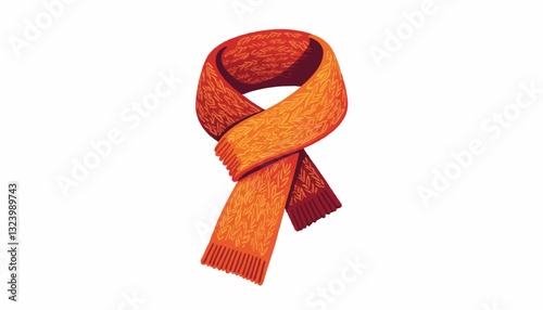 Colorful knitted orange scarf