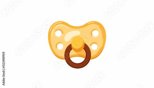 Pacifier illustration in yellow color scheme