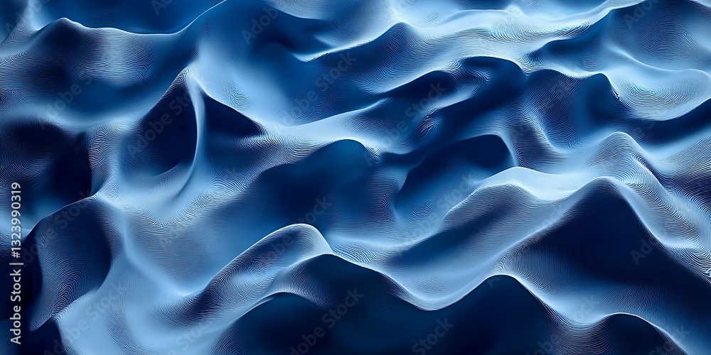 Obraz premium Abstract blue fabric waves texture