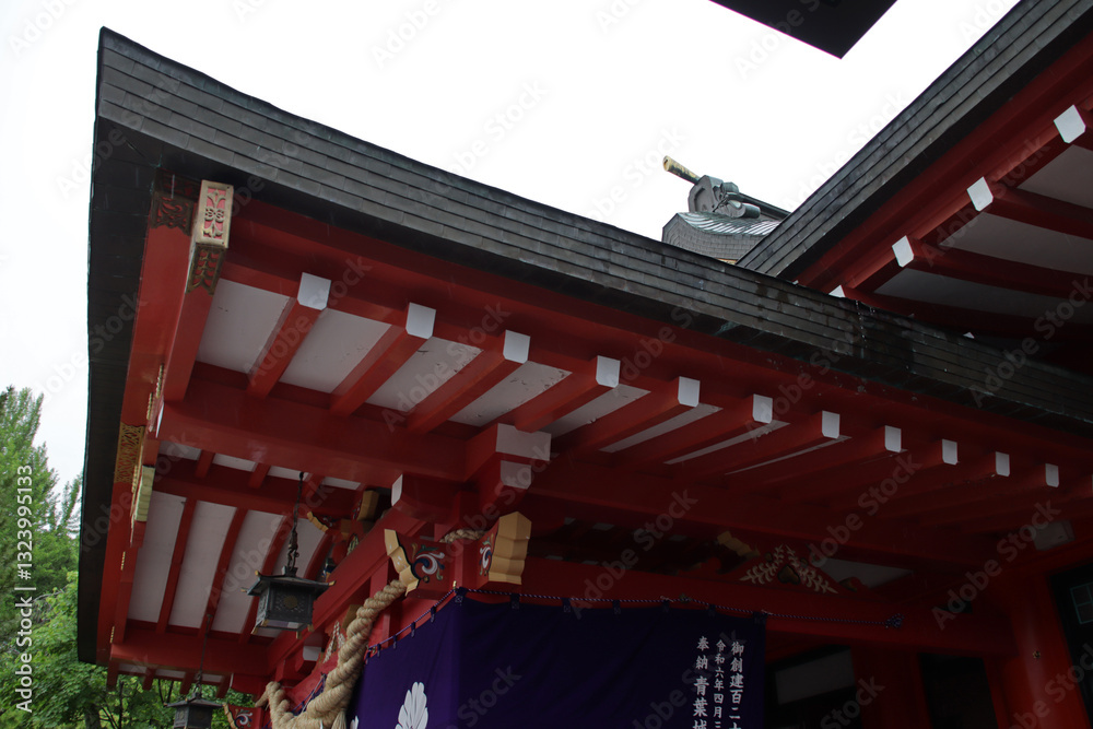 main hall in a shinto temple (miyagiken gokoku shrine) in sendai in japan main hall in a shinto temple (miyagiken gokoku shrine) in sendai in japan