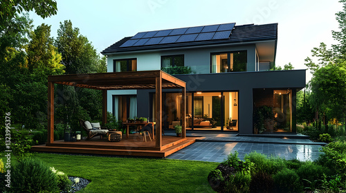 Modern home with outdoor patio