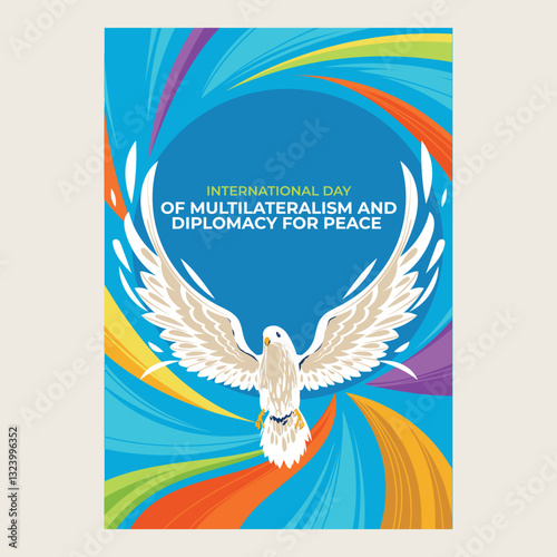 The International Day of Multilateralism and Diplomacy for Peace Poster or flyer Template