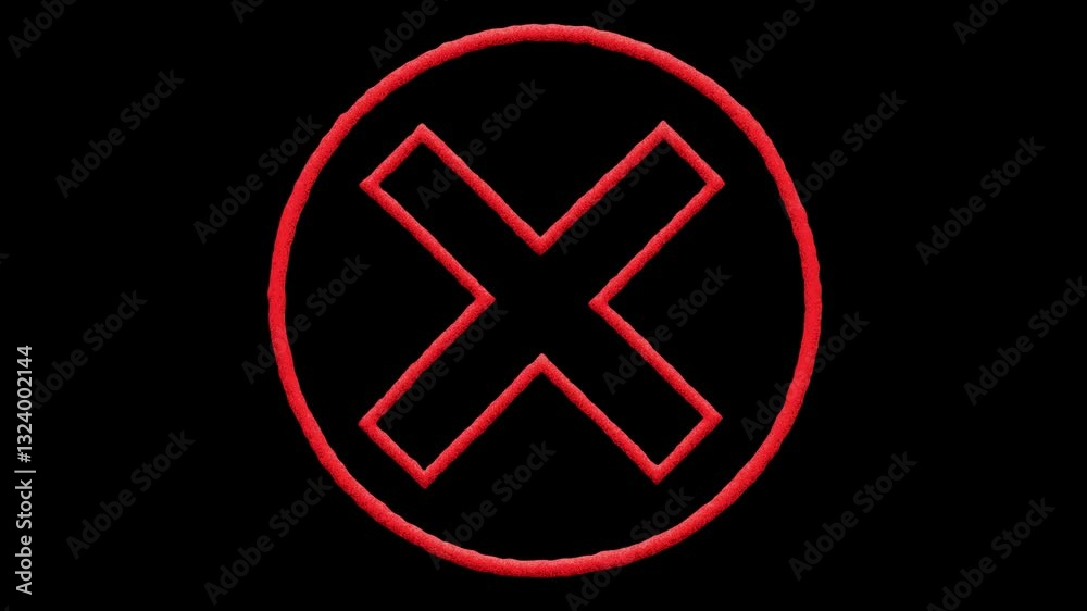 Animated red false or incorrect red cross symbol on transparent background. Red Cross Mark Brush Stroke. false sign. Animated red false or incorrect red cross symbol on transparent background. Red Cross Mark Brush Stroke. false sign.