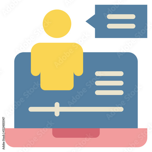 online course learning lessons teacher tutor multimedia flat style icon