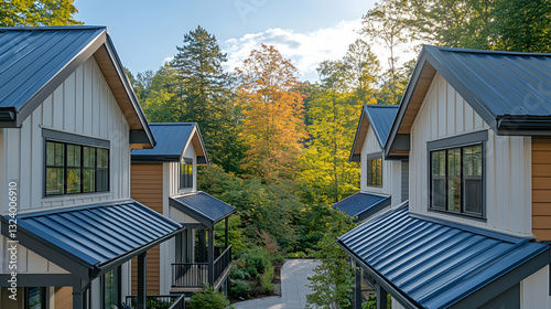 Modern Houses in a Forest Setting photo