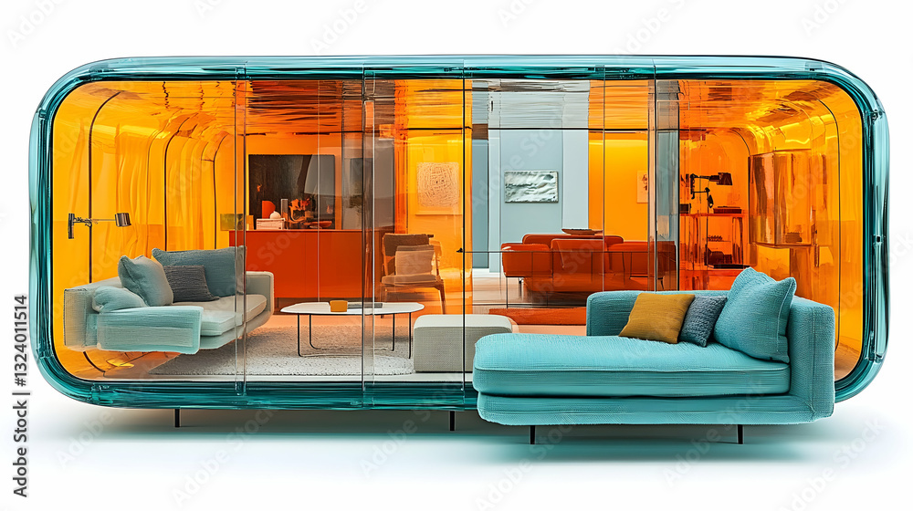 Fototapeta premium Modern living pod with interior