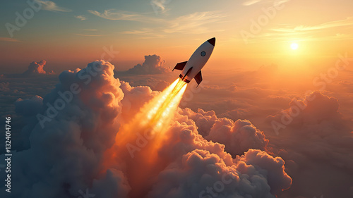 Rocket Launch Sunrise, Space Exploration Success
