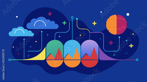 In a psychology journal a study on sleep patterns includes a visualization of brainwave activity during different stages of sleep allowing for a deeper analysis of sleep quality.. Vector illustration