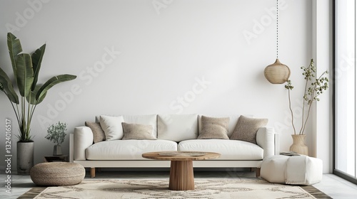 Fondo interior de sala de estar moderna minimalista.