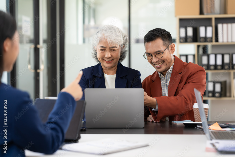 Asian business team working with analytical reports and consultants showing plans, financial analysis