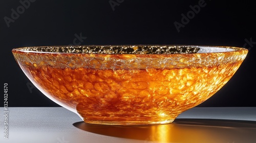 A rich, velvety custard, the decadence of creme brulee, is captured in a crystal-clear bowl, its glossy surface reflecting the light, ready to be adorned with a caramelized crust and a hint of