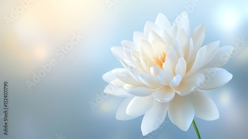 Stunning white flower on vibrant blue serene nature photography masterpiece elegant