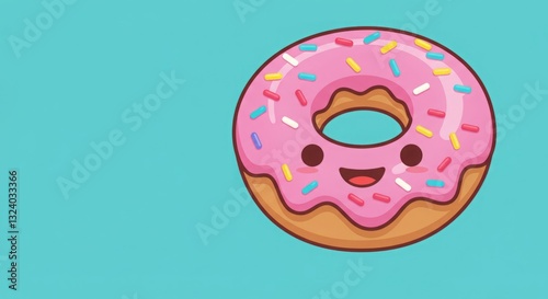 Happy Pink Donut with Sprinkles
