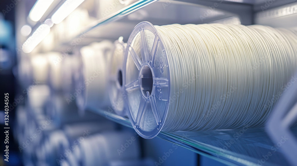 custom made wallpaper toronto digitalRolls 3D print filament stored on a wall. coils of filament for 3d printing. Bright thermoplastic.