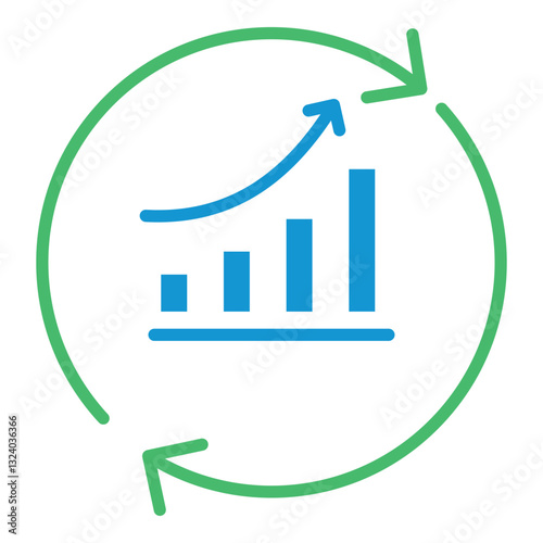 Continuous Improvement and Business Growth Vector Icon design