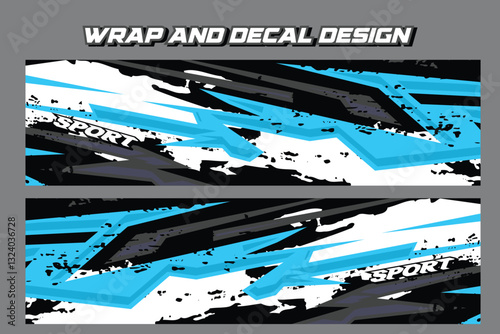 Car wrap decal designs Template . Abstract racing and sport background for racing livery EPS 10
