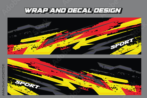 Car wrap decal designs Template . Abstract racing and sport background for racing livery EPS 10