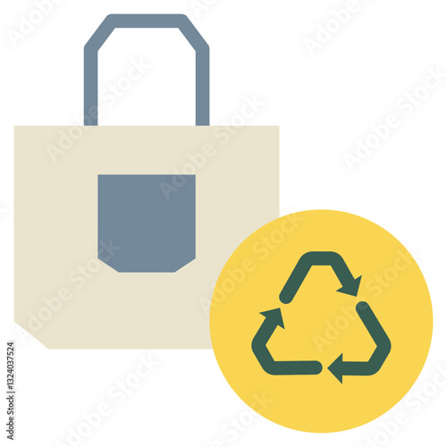 bag reuse recycle waste management flat style icon