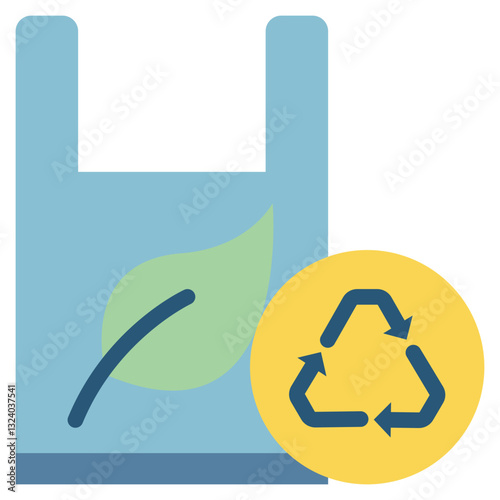 bag plastic eco friendly waste management recycle flat style icon